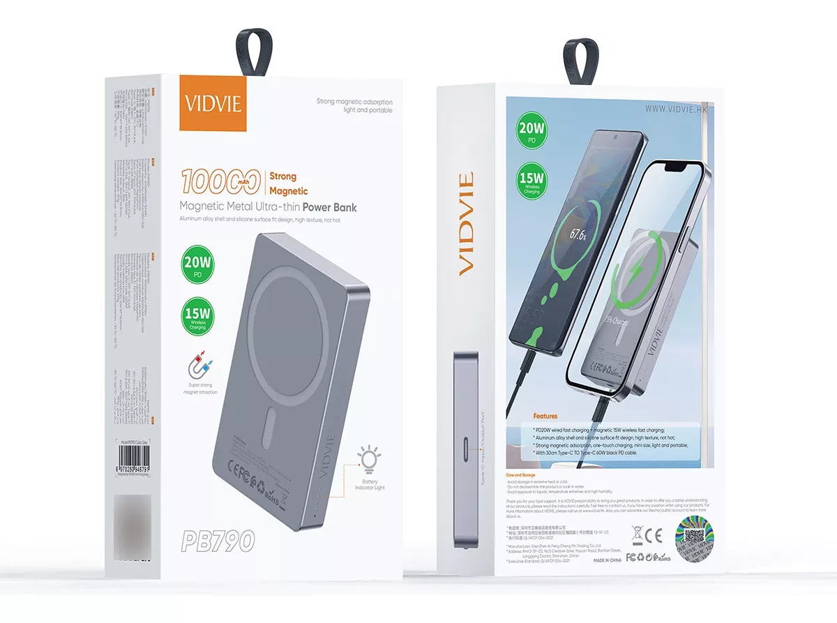 Powerbank Magnético Batería Externa 10000mah iPhone Android Slim