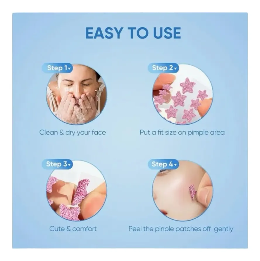 Parches Para Acné O Espinillas En Forma De Estrella 200 Pat - Imagen 3