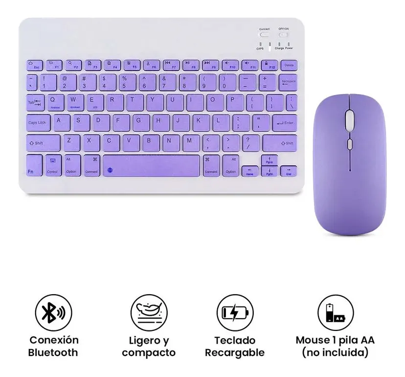 Kit Teclado + Mouse Para Ipad Tablet Celular Pc Bluetooth - Imagen 11