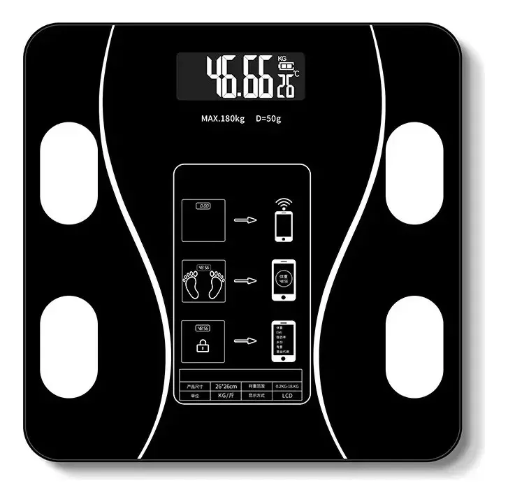 Bascula Inteligente Digital Color Negro Con Baterias - Imagen 5