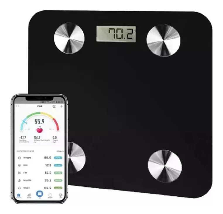 Bascula Inteligente Digital Color Negro Con Baterias