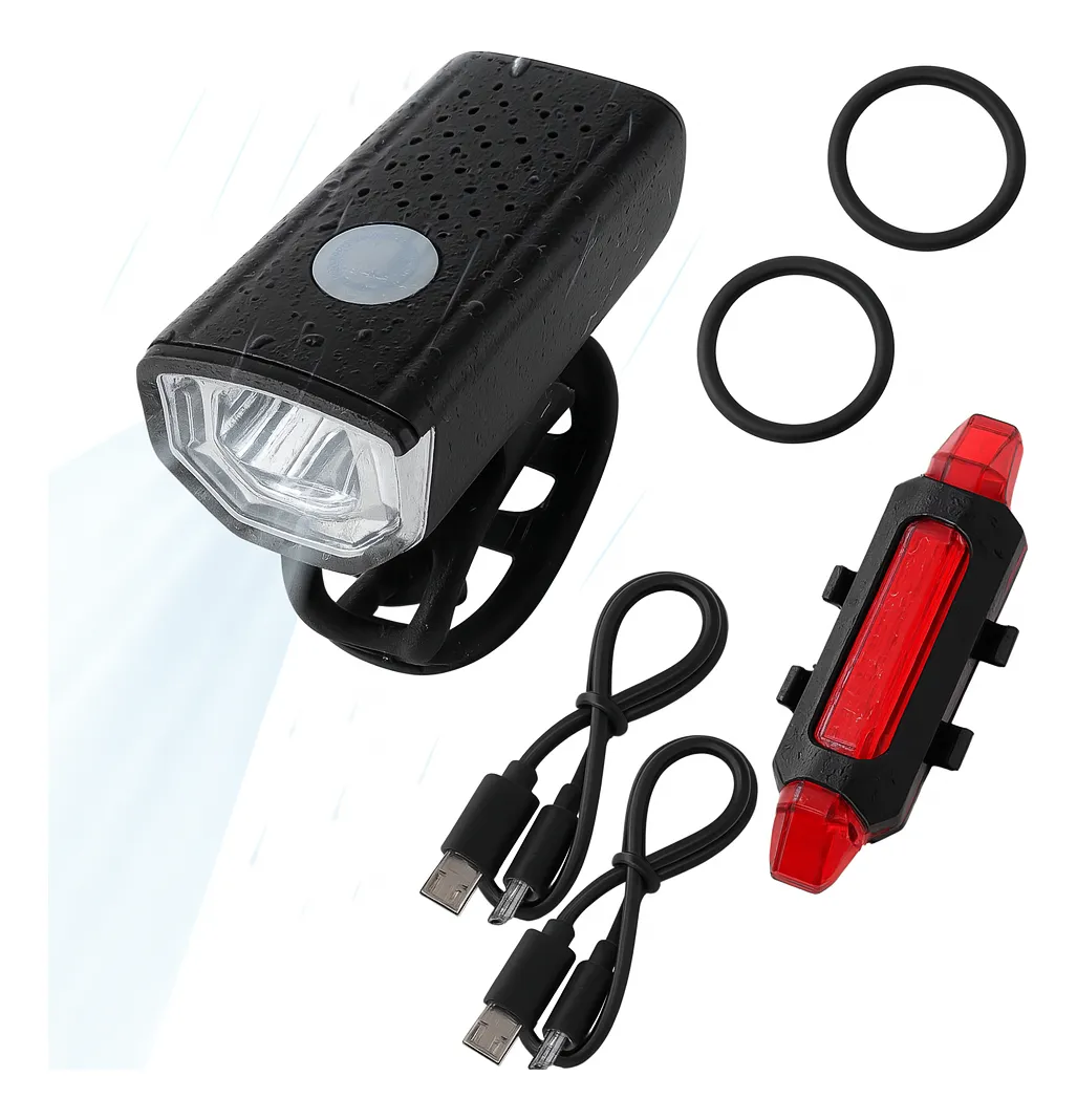 Luz Bicicleta Delantera Y Trasera Recargable Usb Impermeable