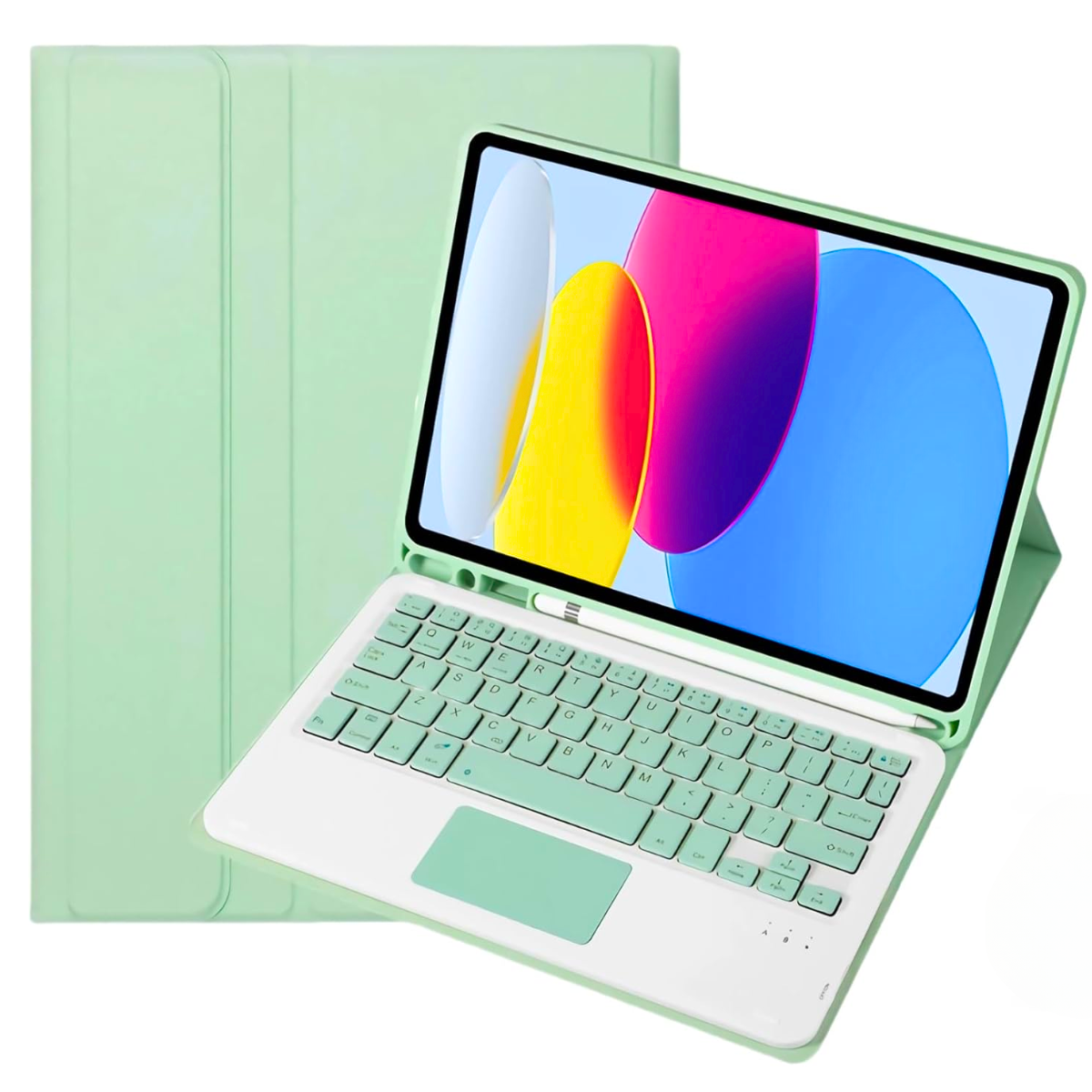 Funda Teclado Touchpad Con Ñ Para iPad 7 8 9 Gen 10.2 10.5 Color Verde