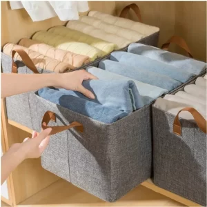 Bolsas Organizador Ropa Caja Plegable Almacenamiento Pack 3 Lisa Gris Oscuro