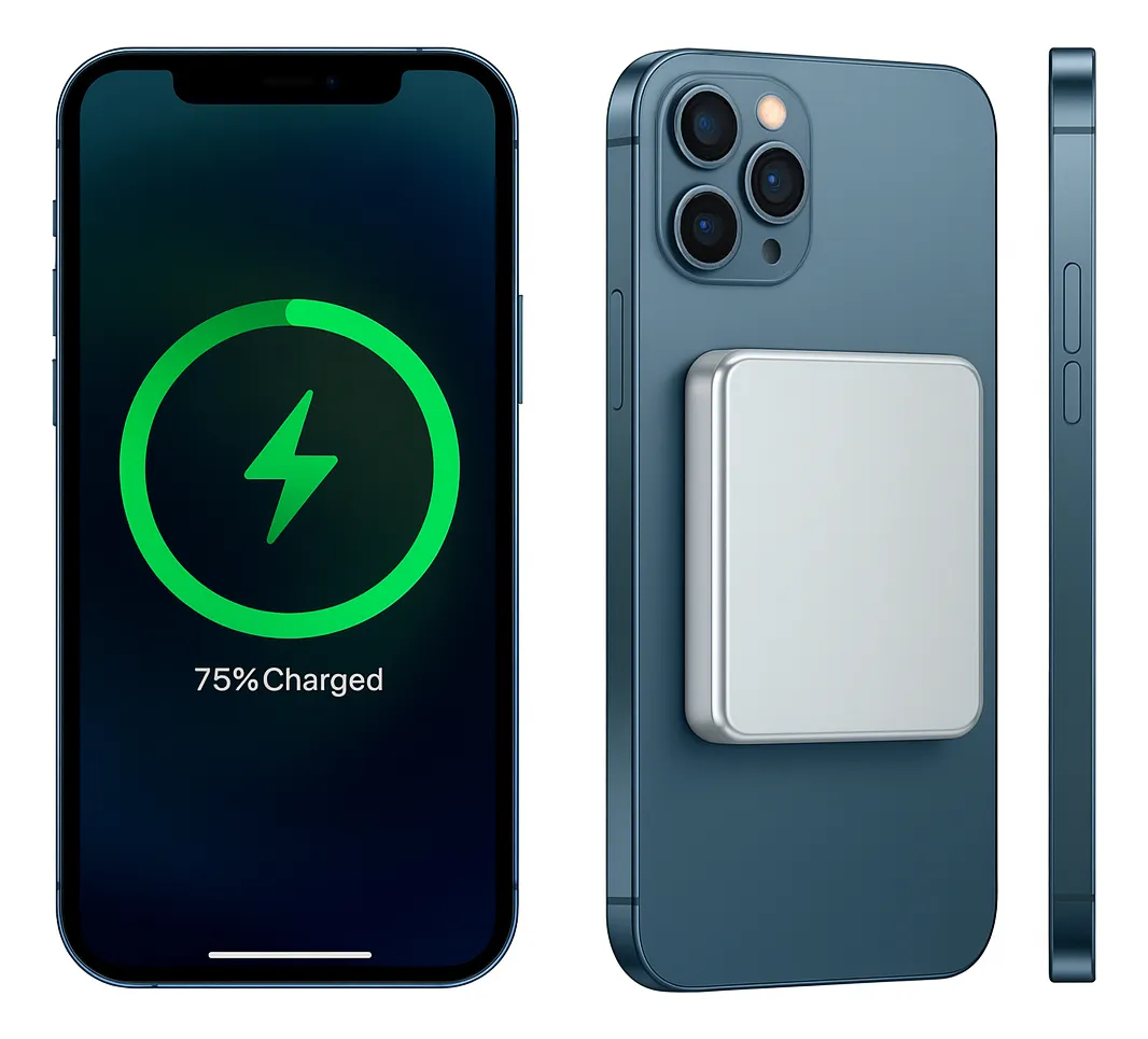 Power Bank Magnético 10.000mah Usb-c Para Iphone Ligero Gris