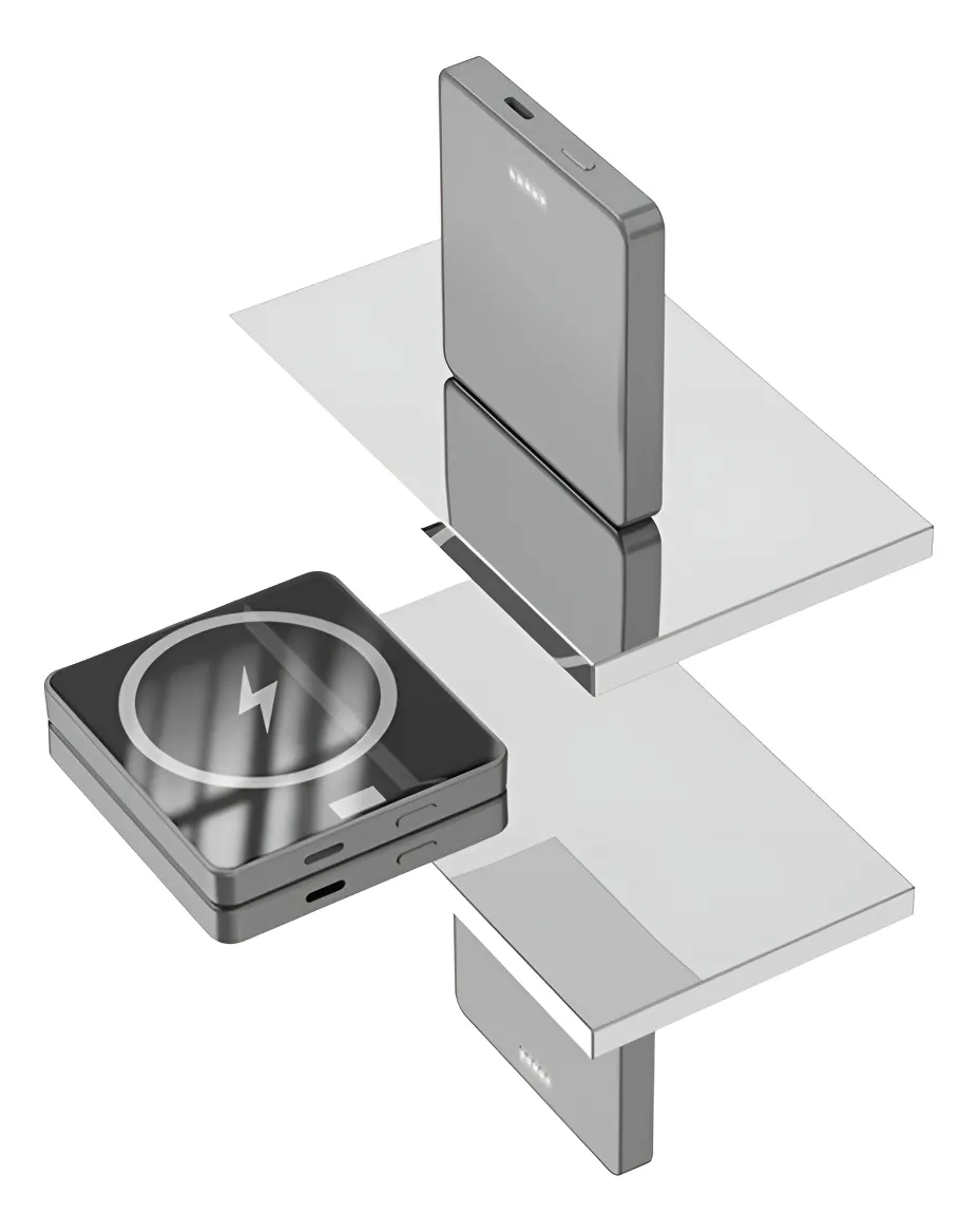 Power Bank Magnético 10.000mah Usb-c Para Iphone Ligero Gris - Imagen 2