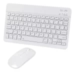 Kit Teclado + Mouse Para Ipad Tablet Celular Pc Bluetooth Blanco