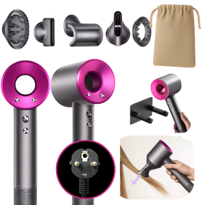 Secador De Pelo Dupe Dyson Iónico Supersonic 1600w Alta Velocidad Color Fucsia