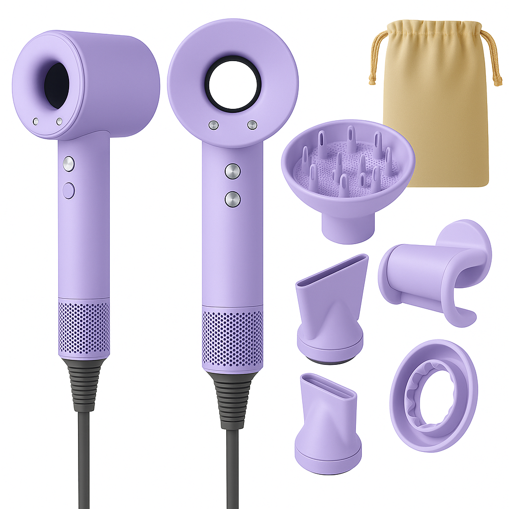 Secador De Pelo Dupe Dyson Iónico Supersonic 1600w Alta Velocidad Color Lila