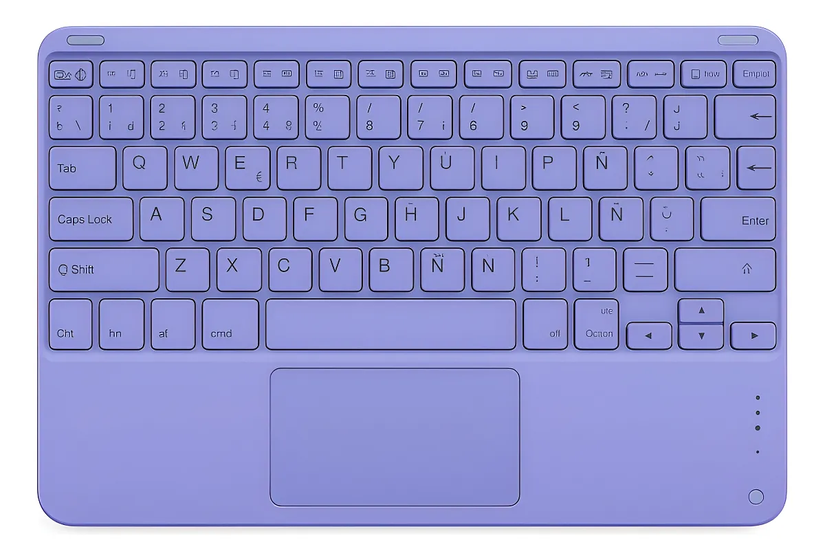 Teclado Bluetooth Universal Touchpad Tablet Ipad Pc Español Azul