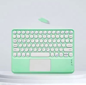 Teclado Bluetooth Touchpad Compatible Con Ipad Android Laptop Verde Claro