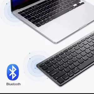 Teclado Inalámbrico Bluetooth Ergonómico Qwerty Tablet Pc Negro Español Latinoamérica