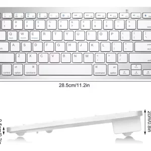 Teclado Inalámbrico Bluetooth Ergonómico Qwerty Tablet Pc Blanco Español Latinoamérica