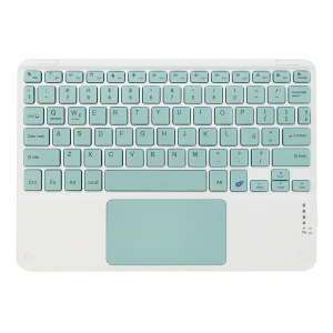 Teclado Bluetooth Universal Touchpad Tablet Ipad Pc Español Blanco-Azul