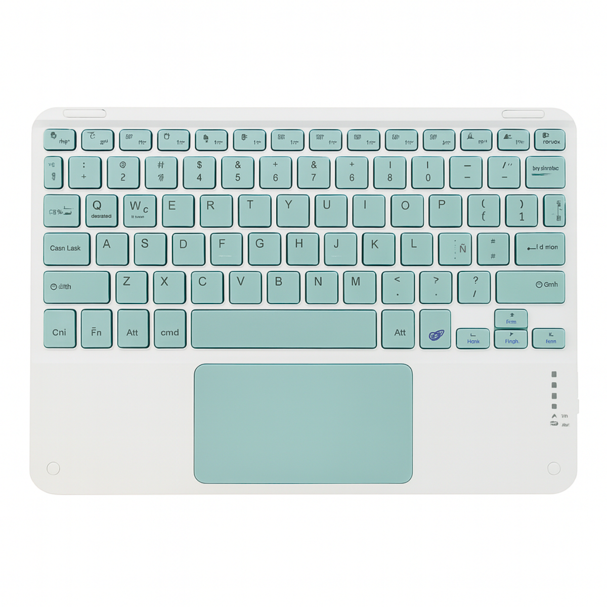 Teclado Bluetooth Universal Touchpad Tablet Ipad Pc Español Blanco-Azul