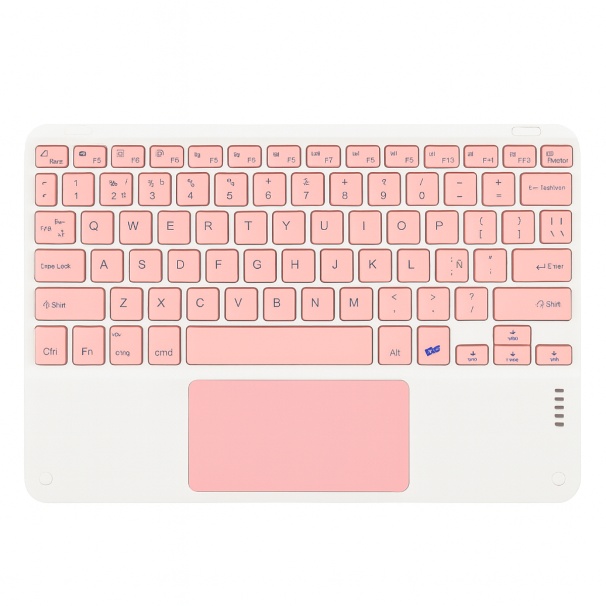 Teclado Bluetooth Universal Touchpad Tablet Ipad Pc Español Blanco-Rosa