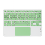 Teclado Bluetooth Universal Touchpad Tablet Ipad Pc Español Blanco-Verde