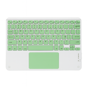 Teclado Bluetooth Universal Touchpad Tablet Ipad Pc Español Blanco-Verde