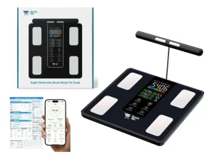 Báscula Pesa Balanza Bioimpedancia Inteligente Digital Bluetooth Mundo Mkt App Feelfit +45 Mediciones Corporales Imc Grasa Peso Multiusuario Alta Precisión Compatible Con Android E Ios Negro